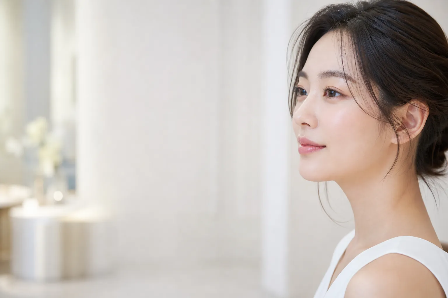 Profile of a woman's refined nose bridge and tip — doctor-led nose thread lift consultation at DrPlus, Johor Bahru.