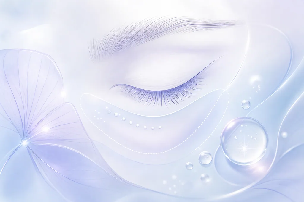Soft abstract illustration of the delicate under-eye area, comparing under-eye Botox with under-eye dermal filler.