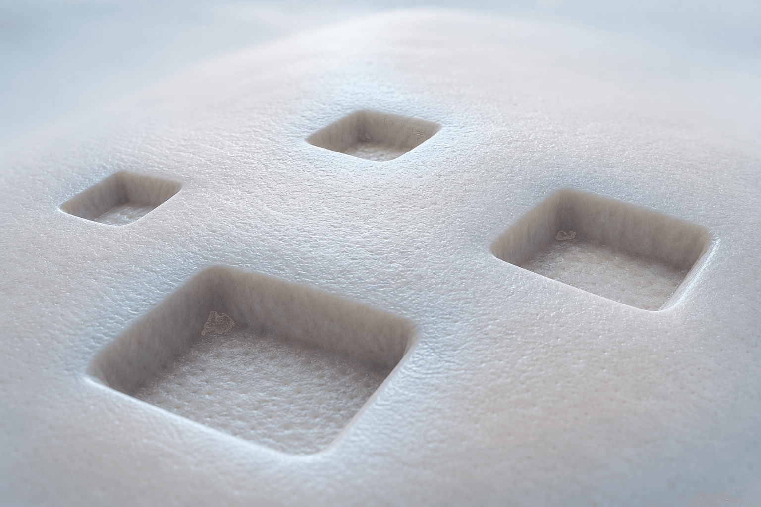 Illustration of boxcar acne scars showing broad, sharply defined depressions in the skin surface
