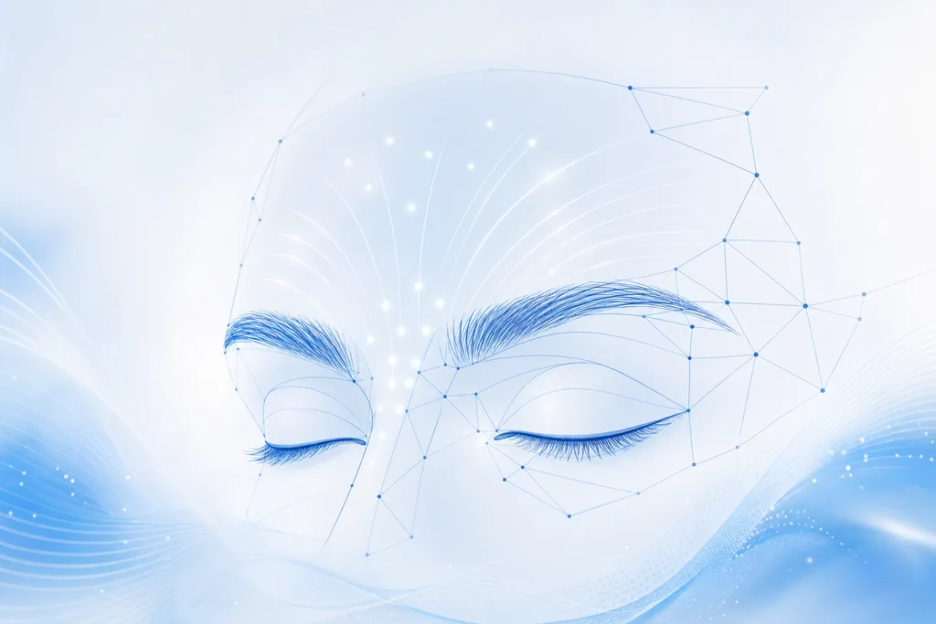 Abstract blue line-art of the forehead and brow area, illustrating Botox for forehead lines and the '11' frown lines (glabella).