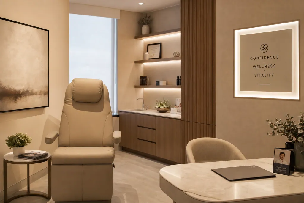 Premium private consultation suite for discreet men's wellness treatments