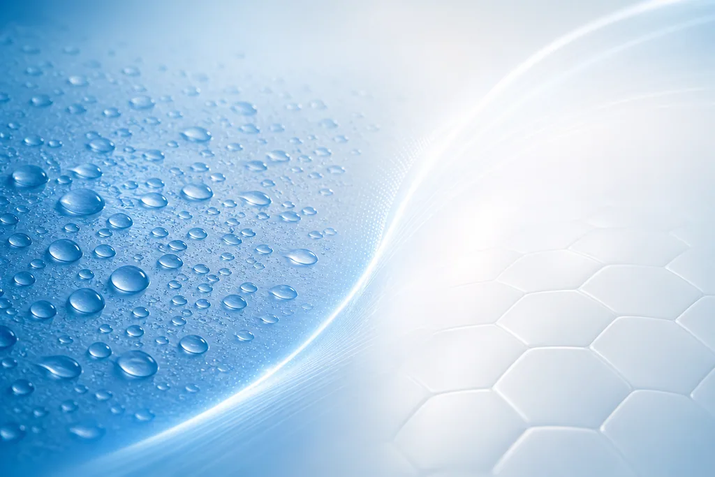 Abstract illustration of water droplets fading into a dry, fresh surface, representing Botox for excessive underarm sweating (hyperhidrosis).