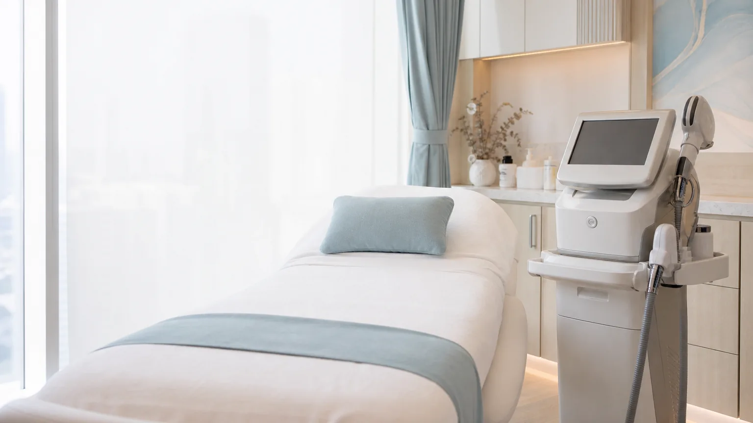 Laser hair removal treatment room at DrPlus Singapore